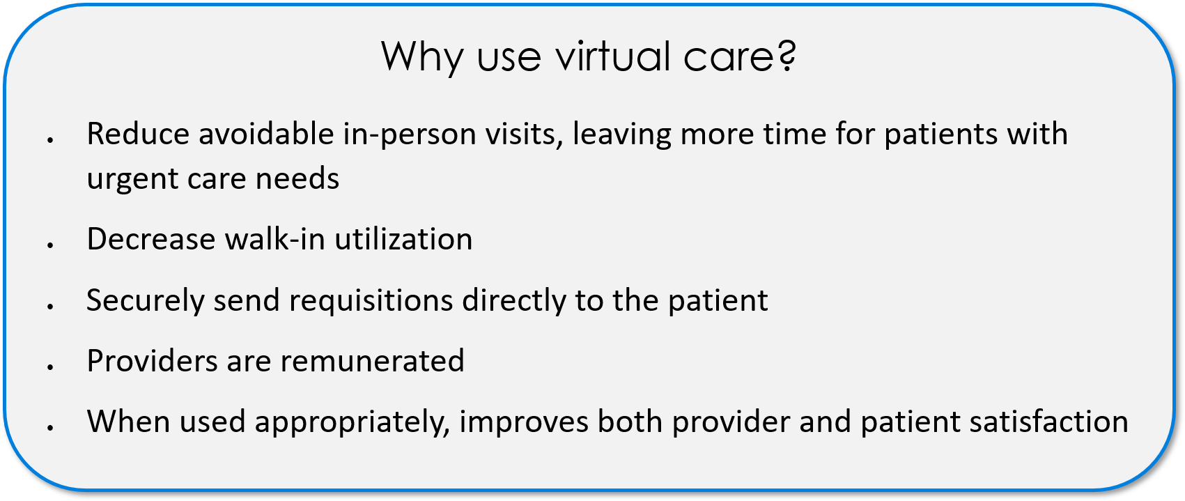 Why use virtual care? 
